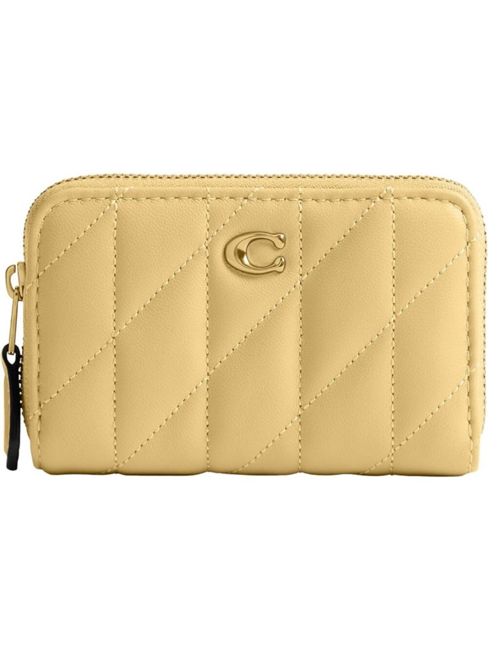 Quilted Leather Small Zip Around Card Case | Essential Wallet for Cards & Cash